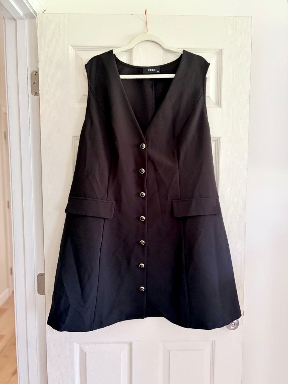 Cider Curve Women’s Black Button-Down Vest Sleeveless Dress Size 3XL